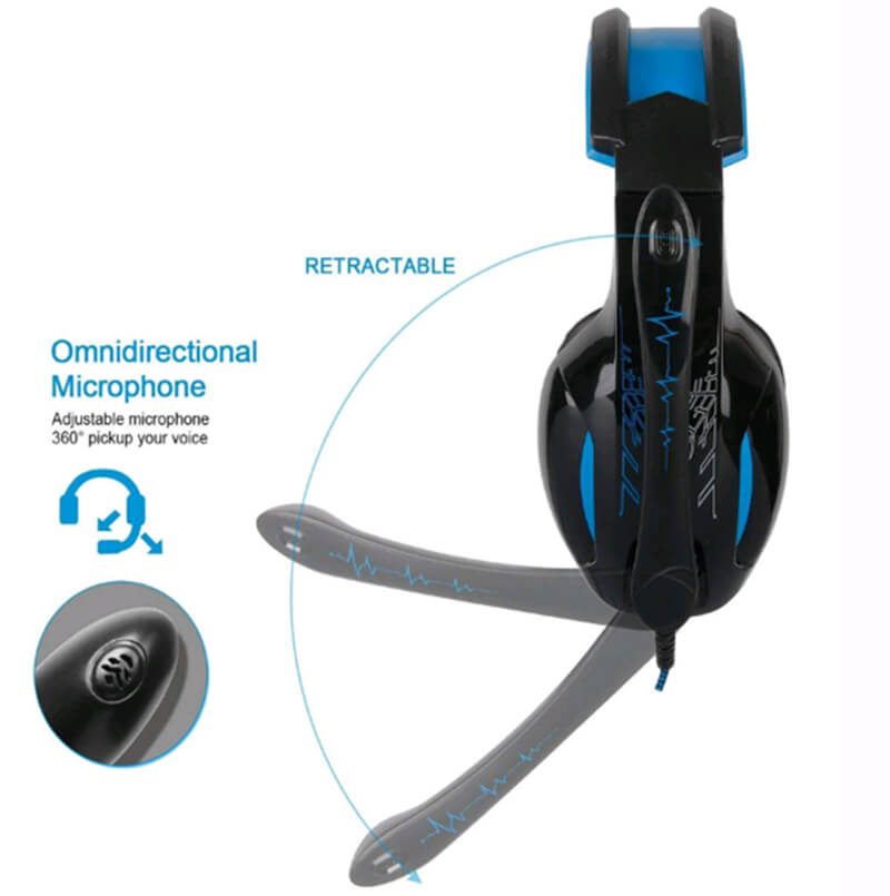 retractable mic 4 pin 3.5mm gaming headset 7